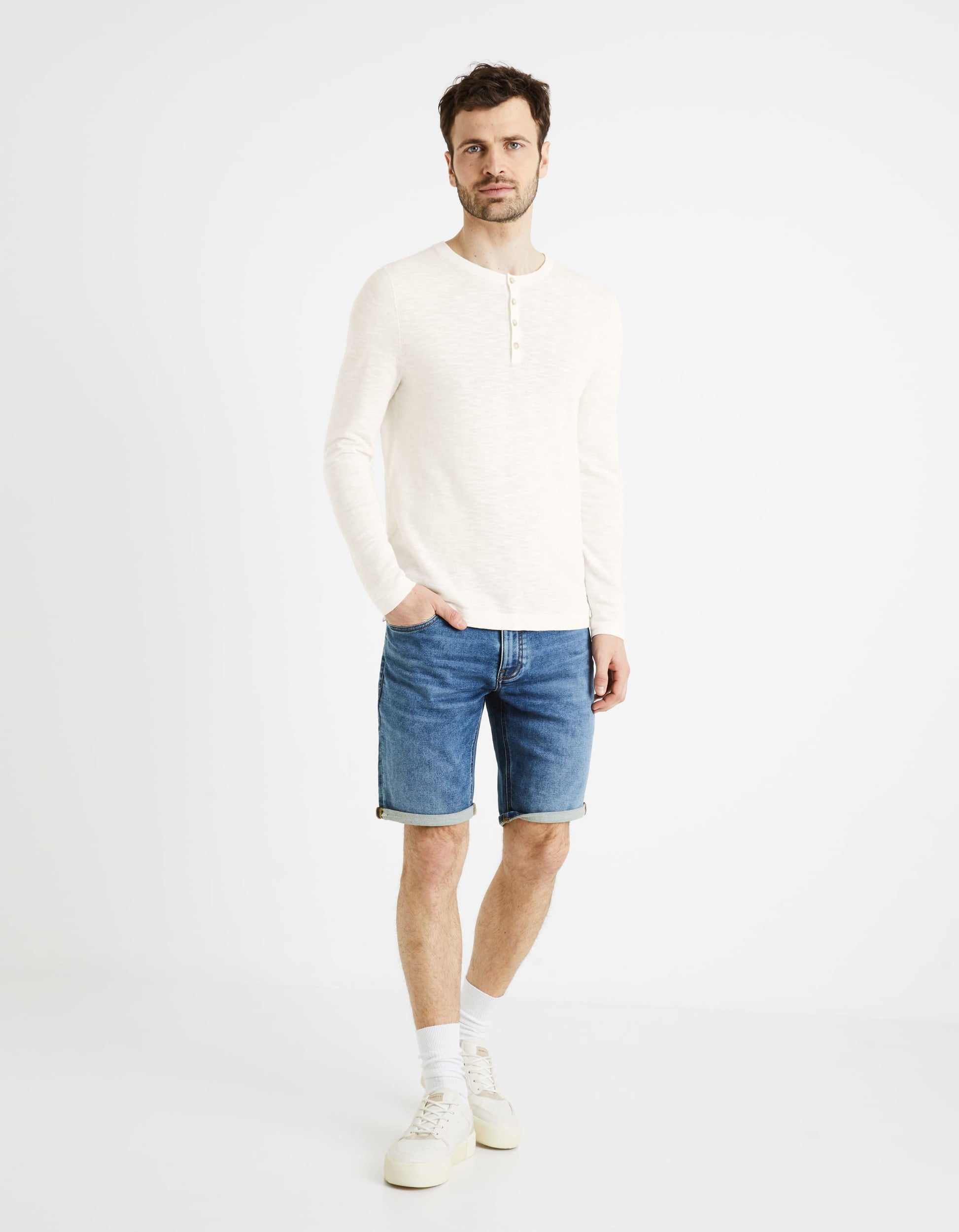 Boknitbm Double Stone Denim Bermuda Celio