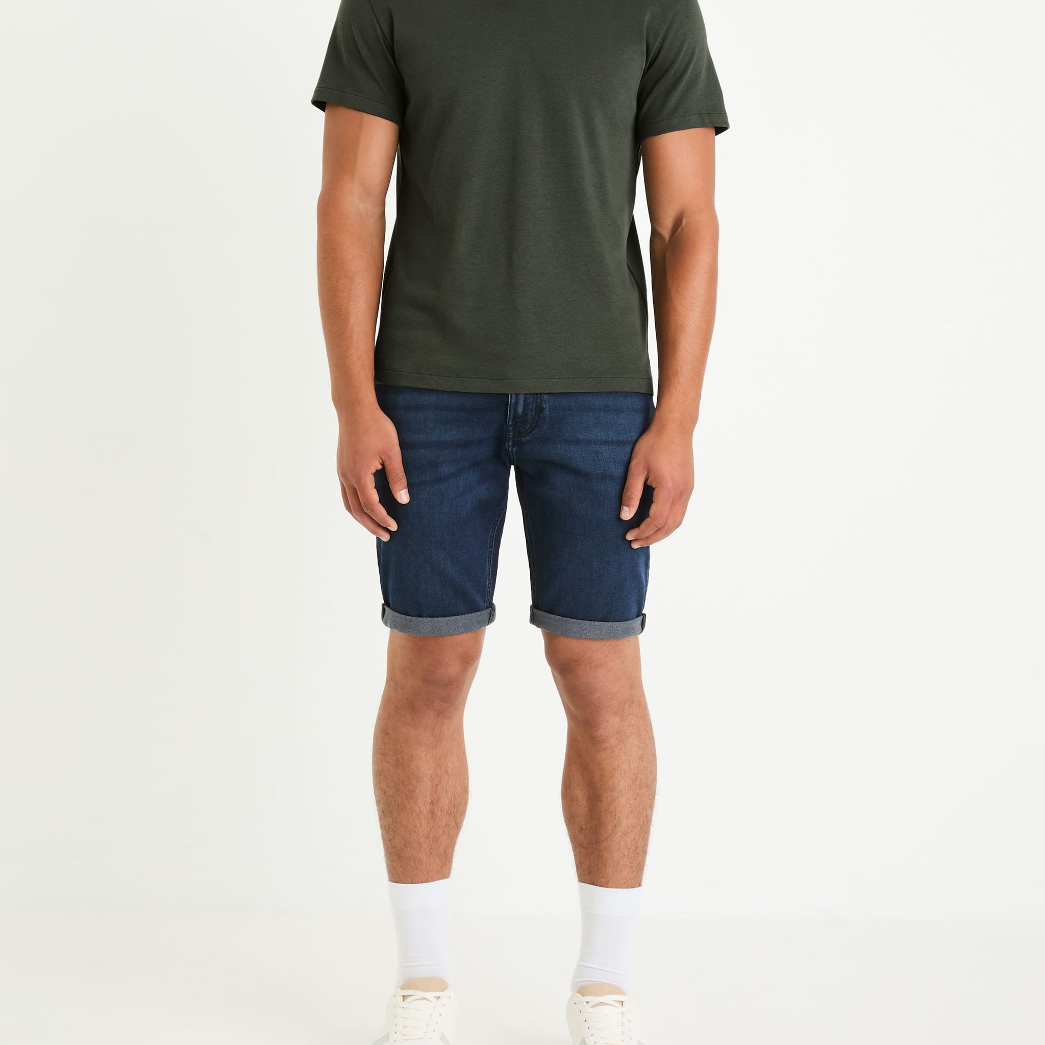Boknitbm Blue Black Denim Bermuda Celio