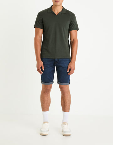 Boknitbm Blue Black Denim Bermuda Celio
