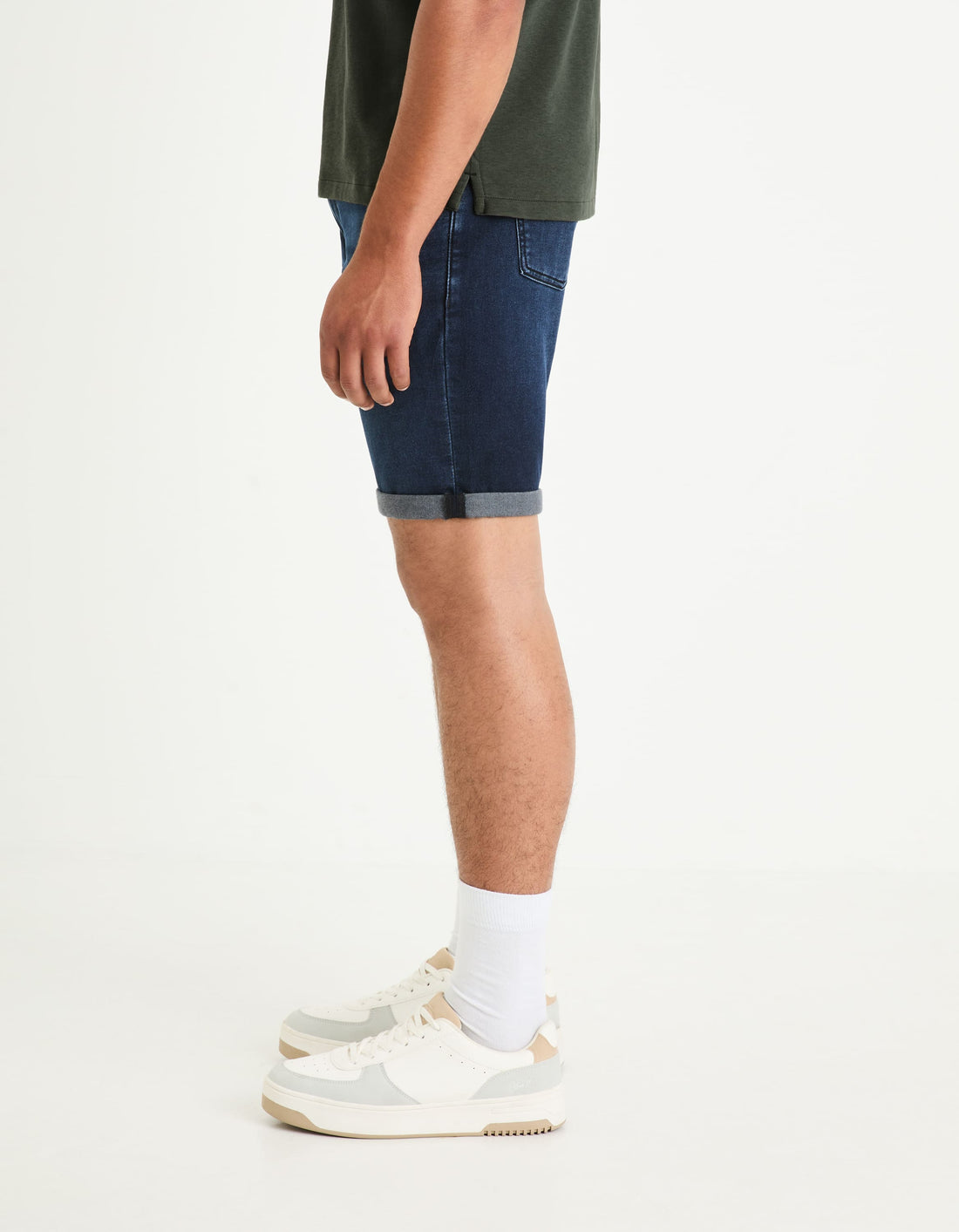 Boknitbm Blue Black Denim Bermuda