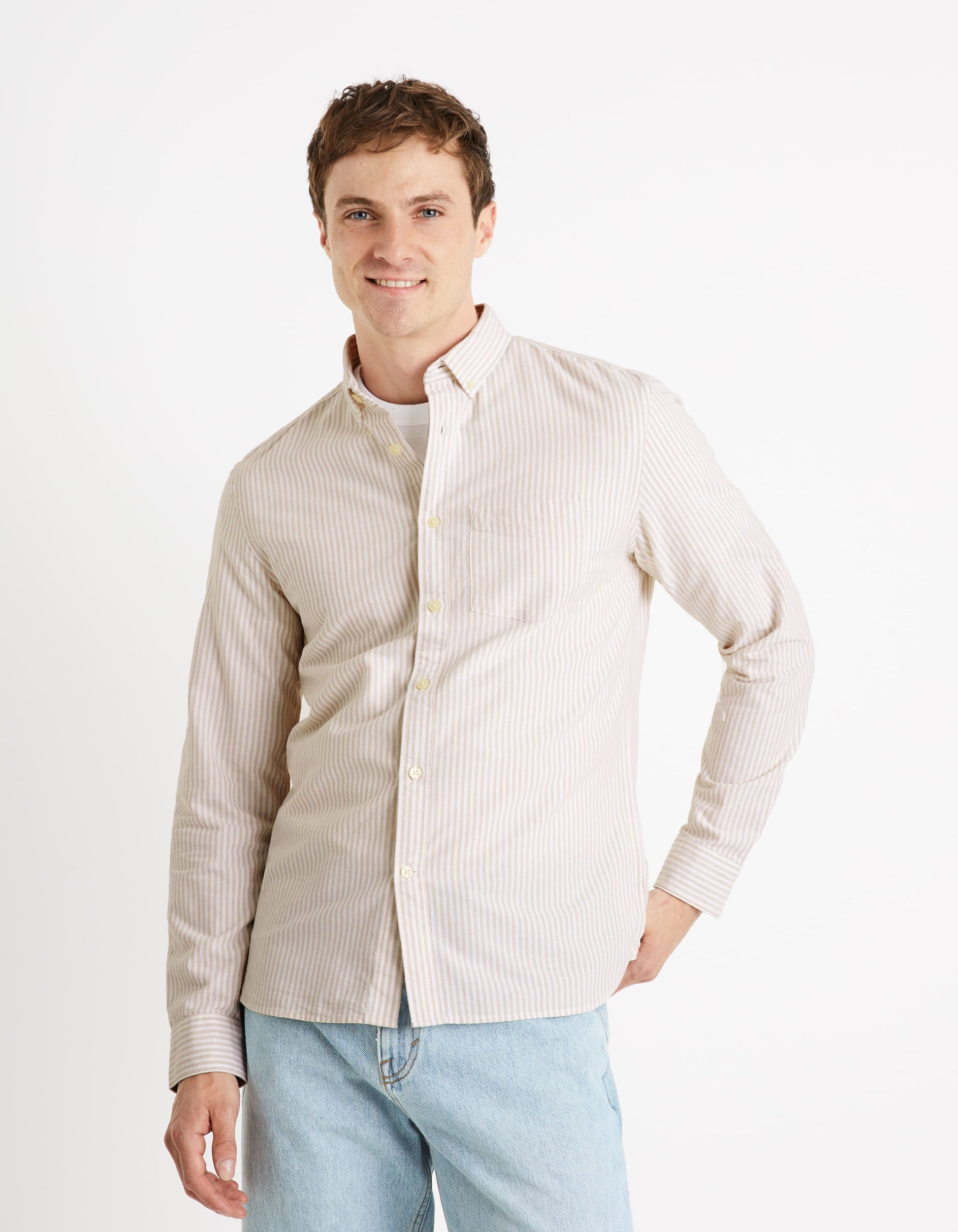 Caoxfordy Ecru Long Sleeves Shirt Celio
