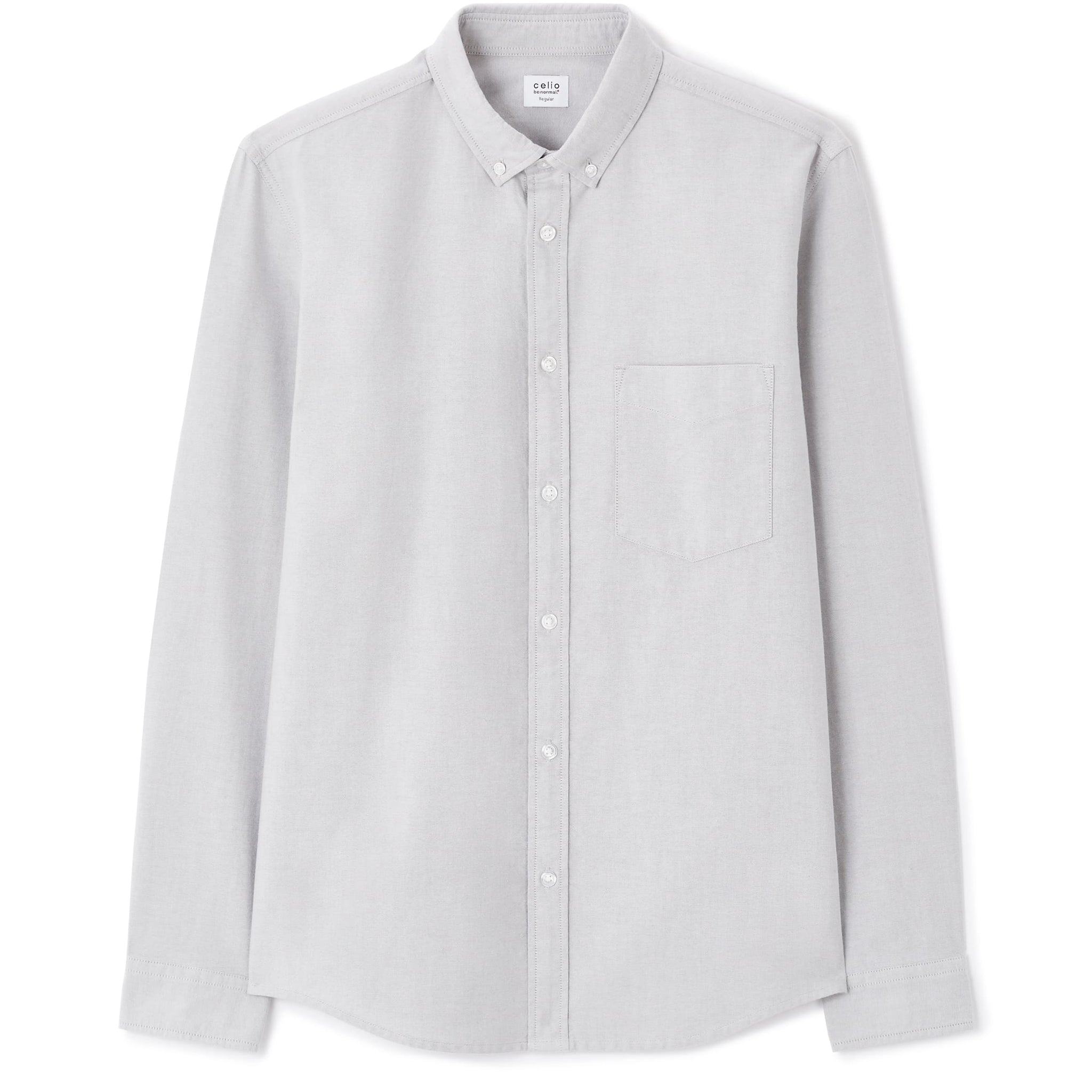 Daxford Medium Grey Long Sleeves Shirt Celio
