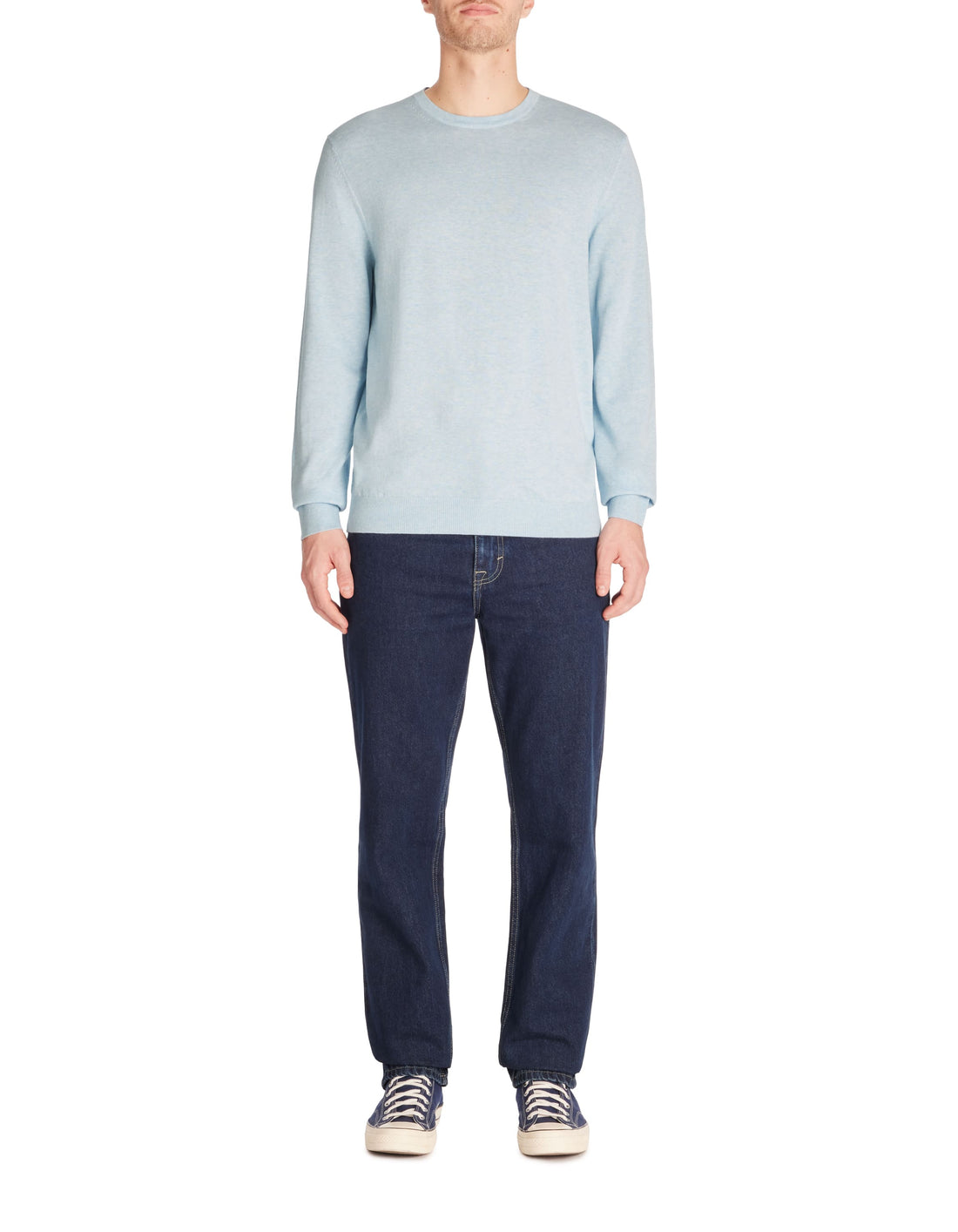 Decoton Sky Blue Mel Crew Neck Jumper Celio