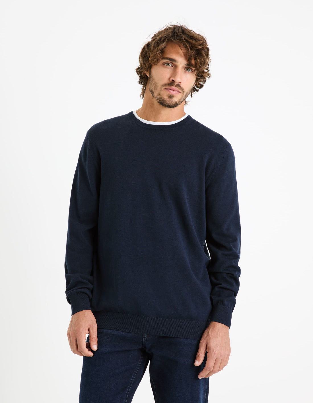 Decoton Navy Crew Neck Jumper Celio