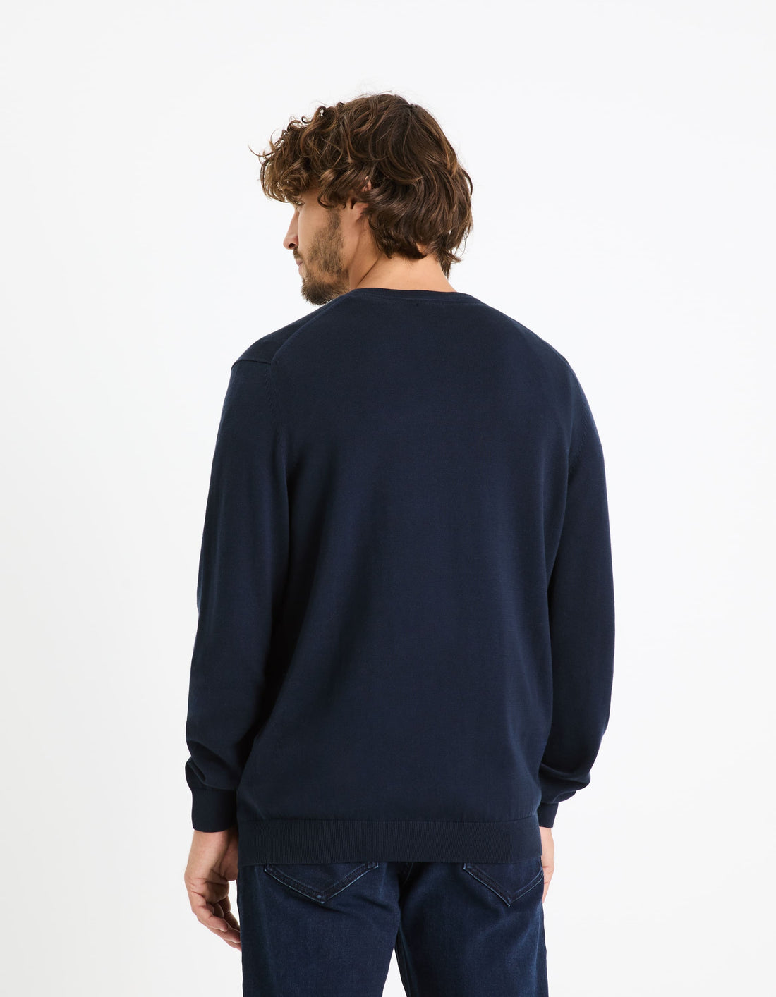 Decoton Navy Crew Neck Jumper Celio