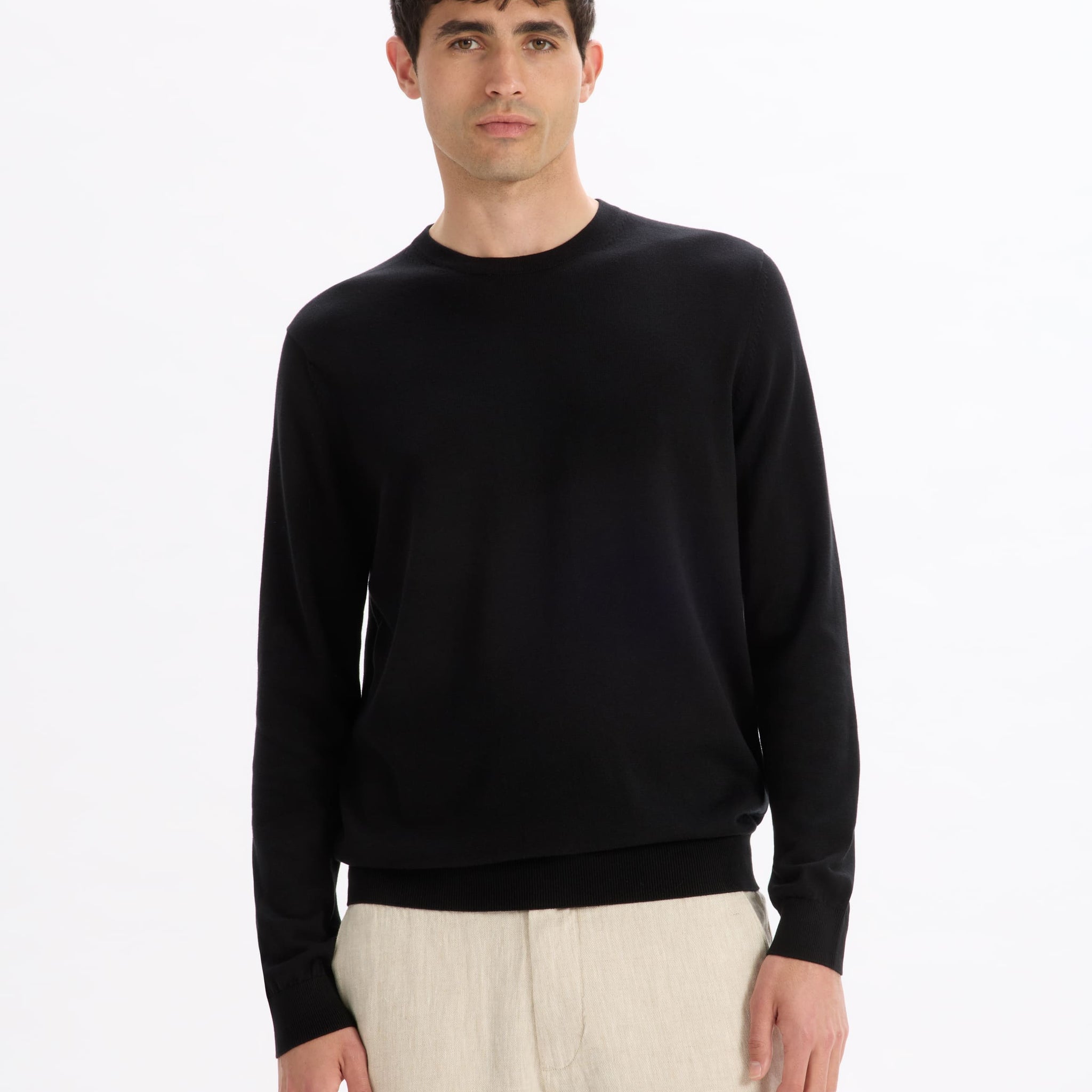 Decoton Black Crew Neck Jumper Celio