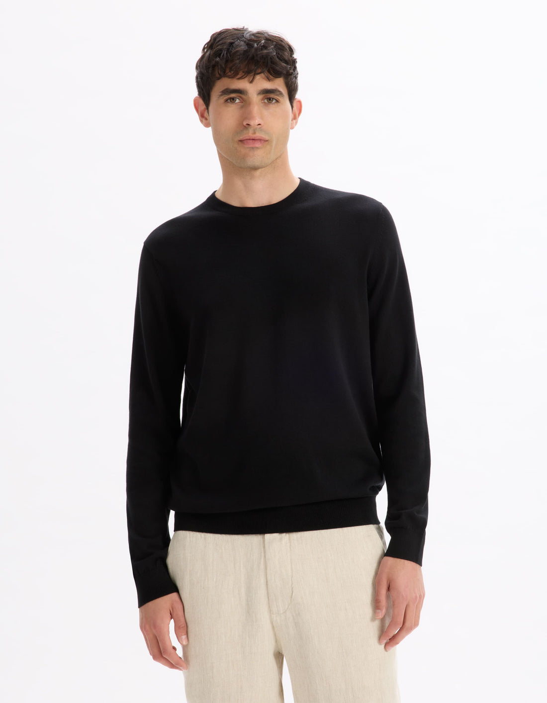 Decoton Black Crew Neck Jumper Celio