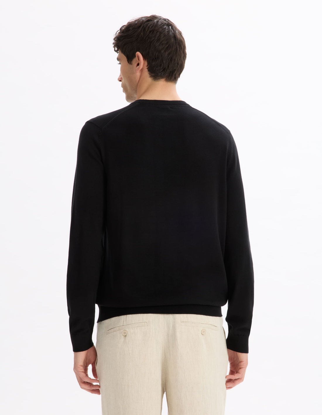 Decoton Black Crew Neck Jumper Celio