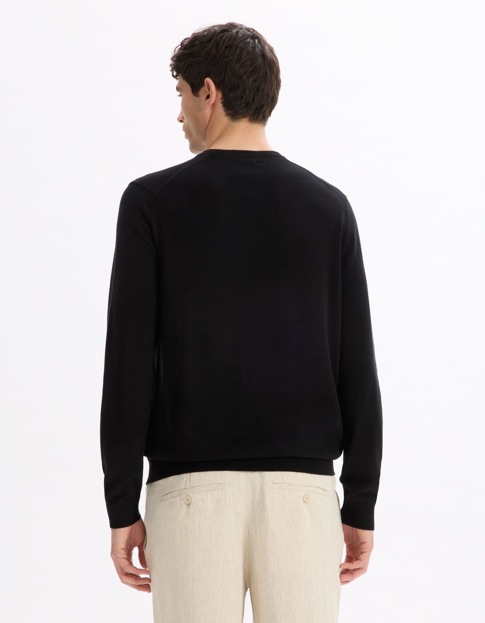 Decoton Black Crew Neck Jumper Celio
