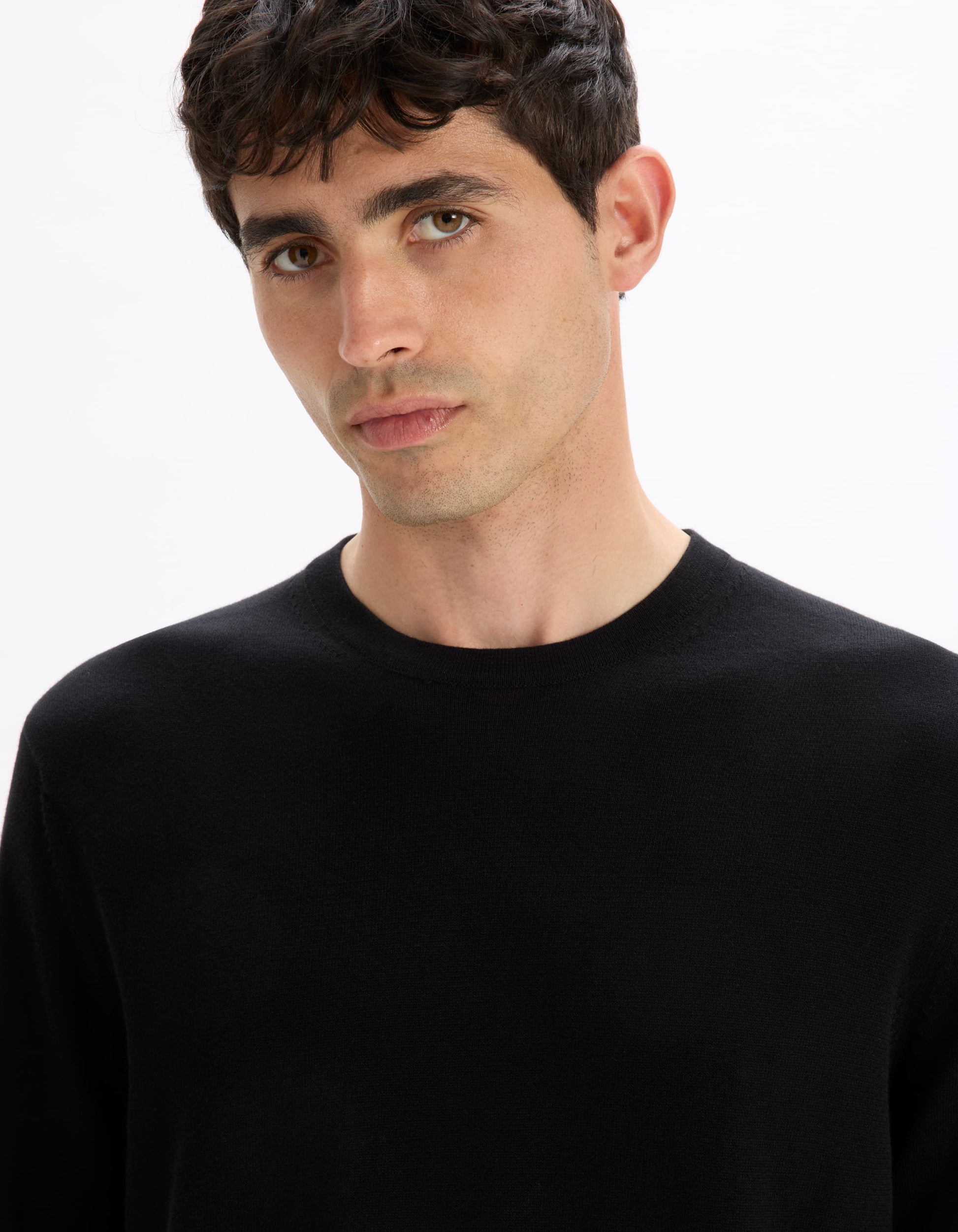 Decoton Black Crew Neck Jumper Celio