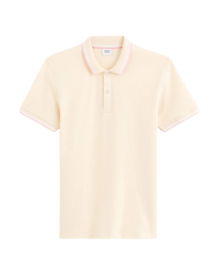 Decolrayeb Ecru Cream Short Sleeves Polo Celio