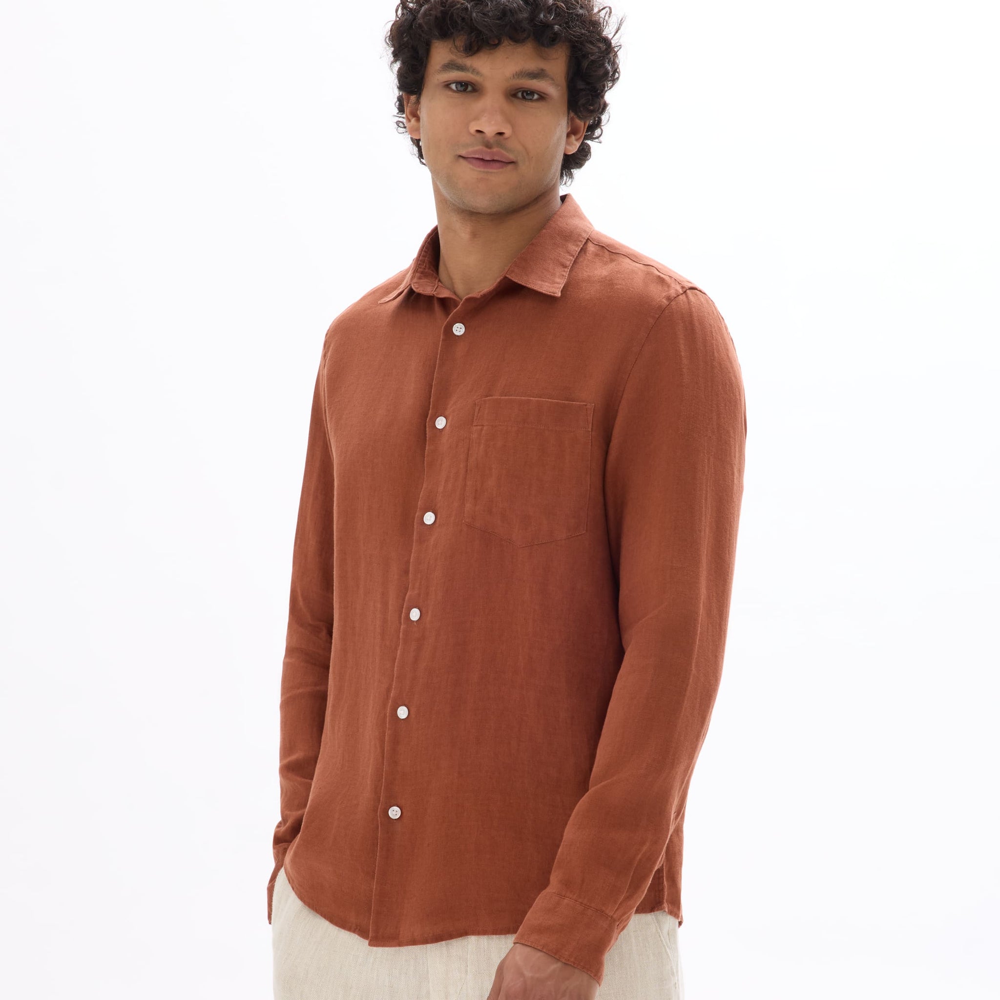 Daflix Terracotta Long Sleeves Shirt Celio