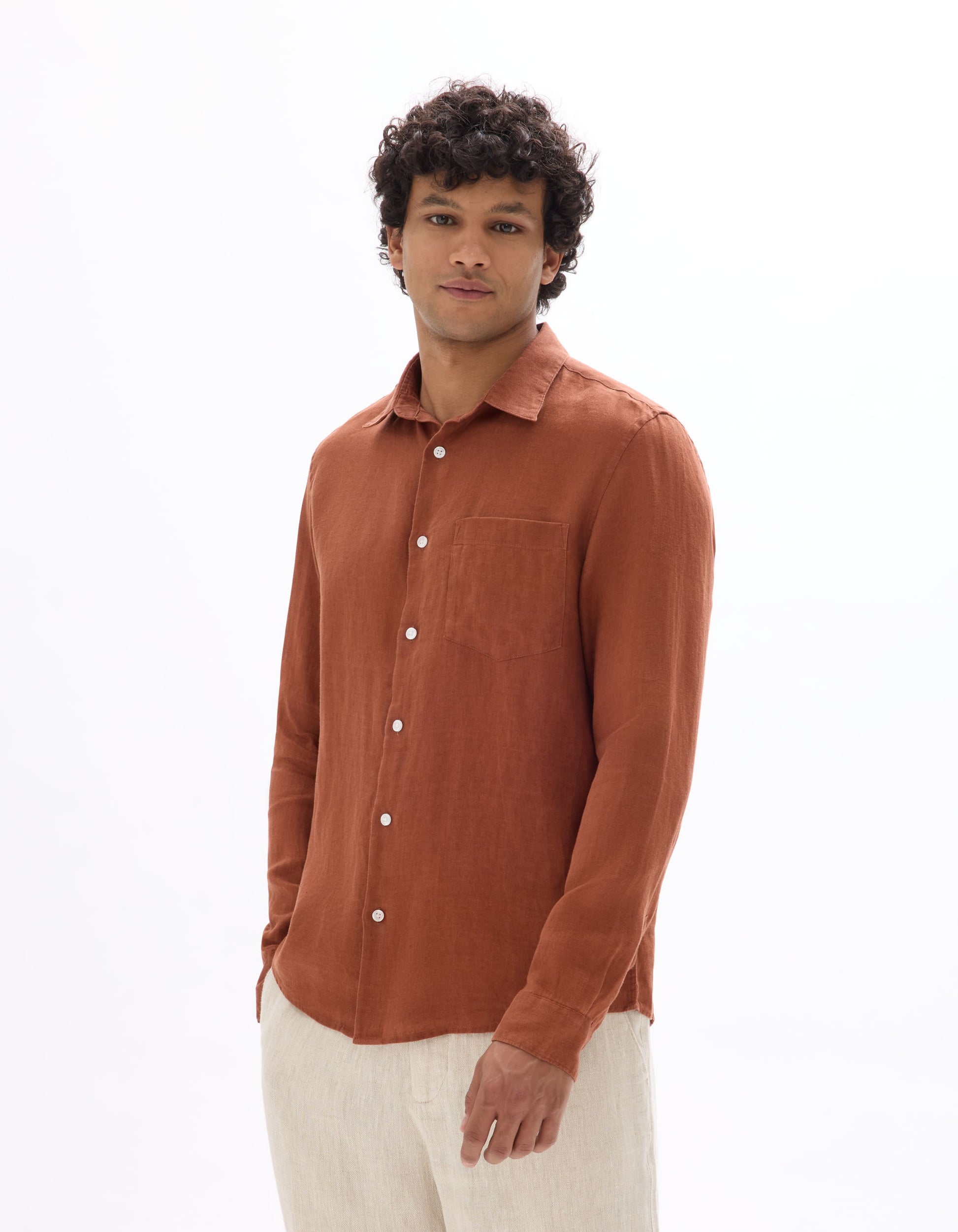 Daflix Terracotta Long Sleeves Shirt Celio