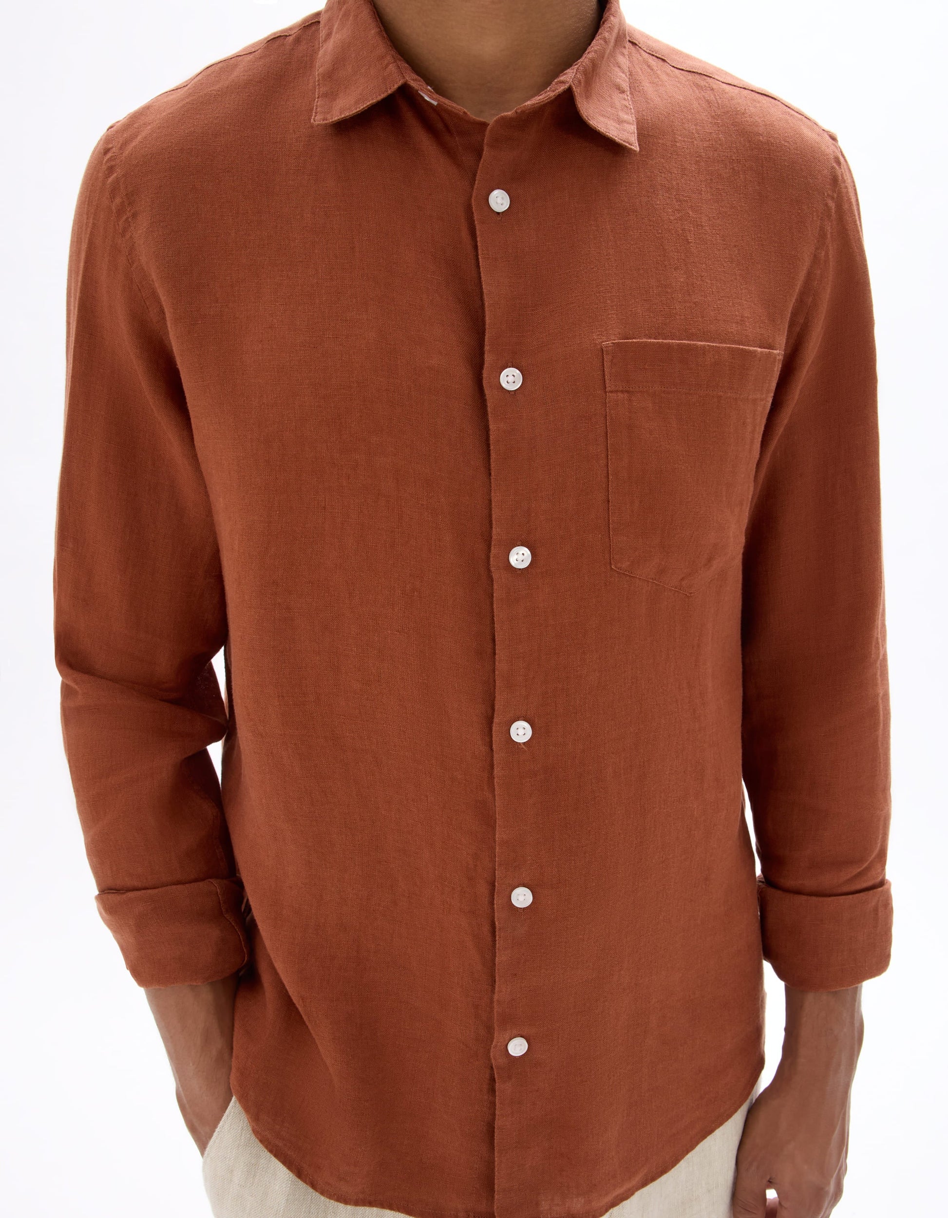 Daflix Terracotta Long Sleeves Shirt Celio