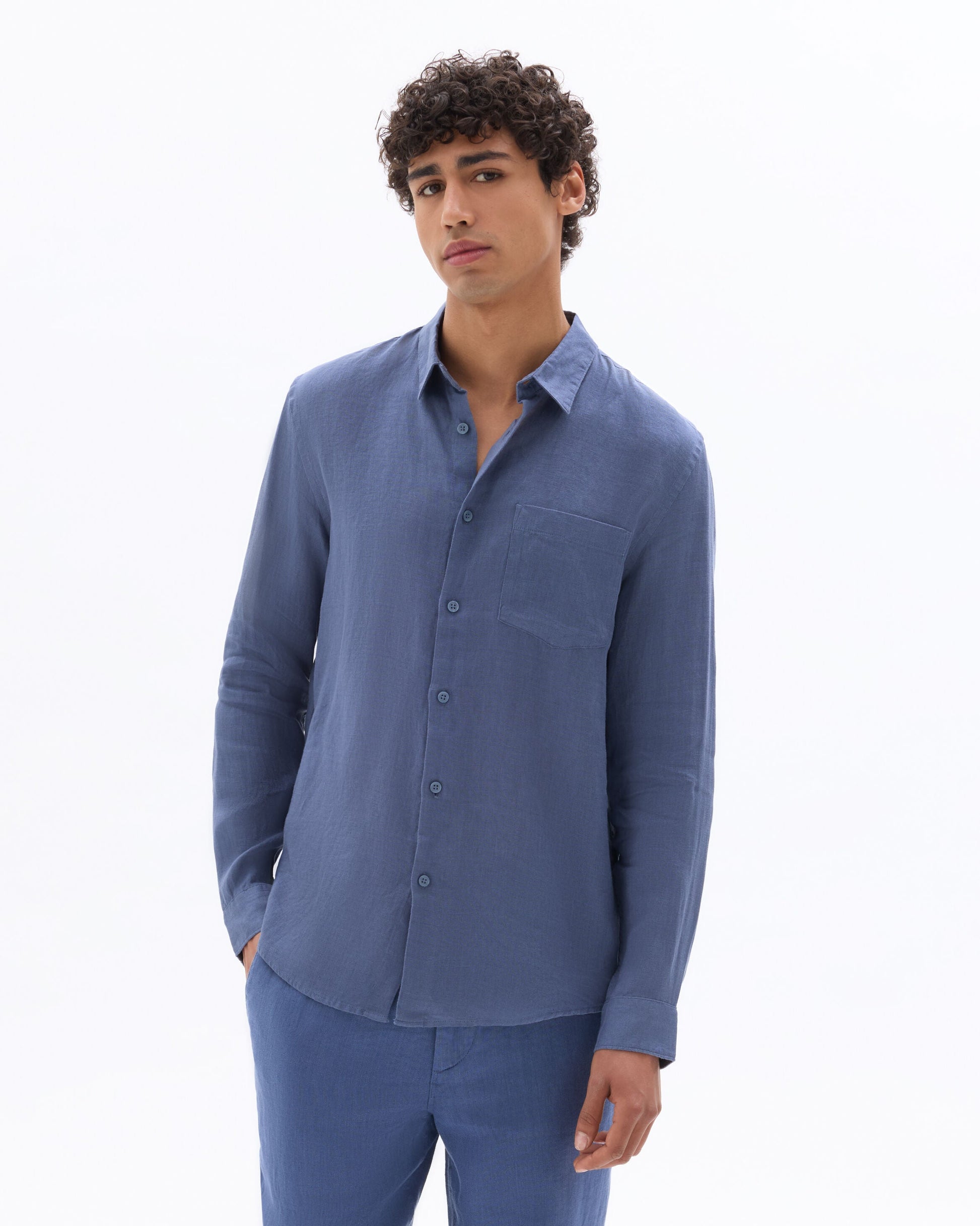 Regular fit 100% linen shirt Celio