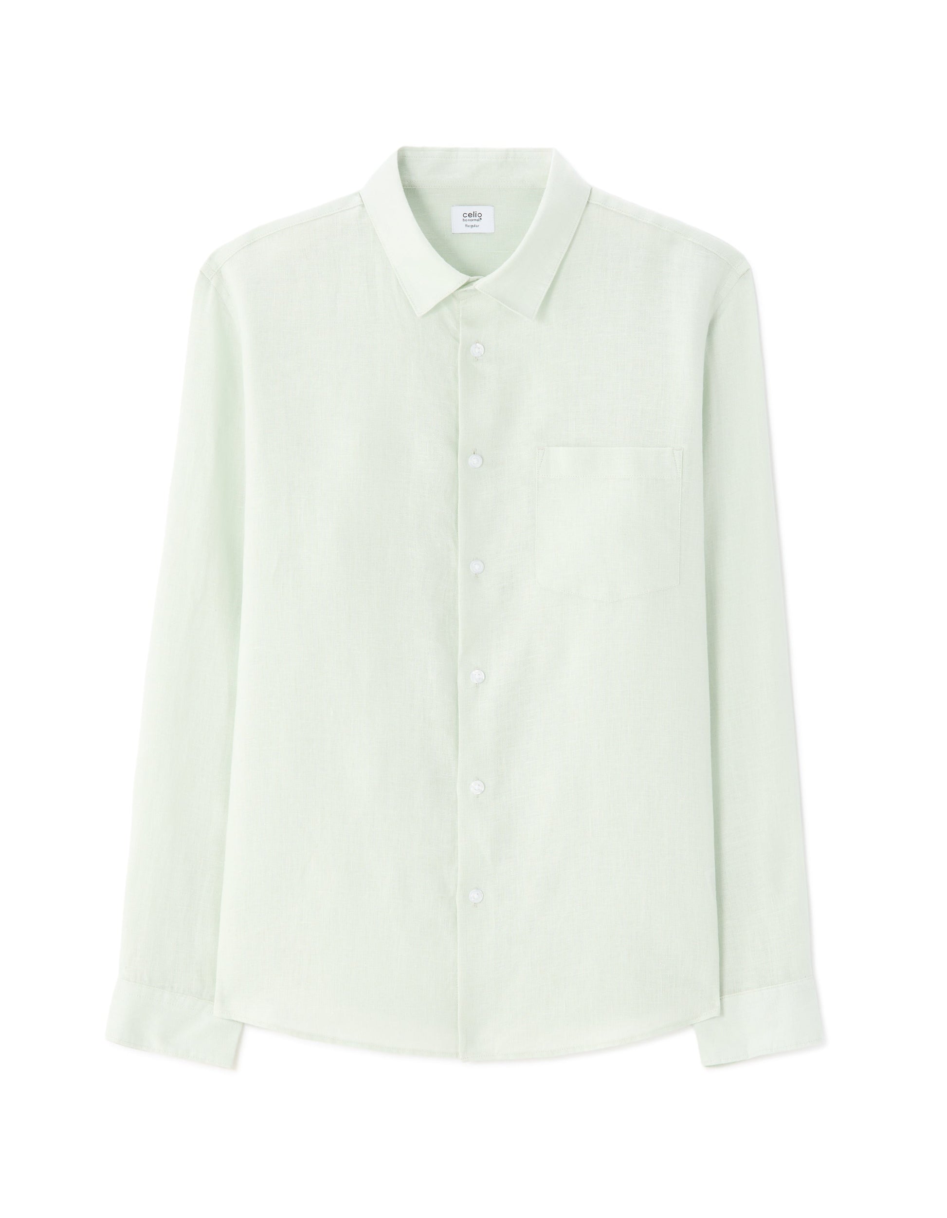 Regular Fit 100% Linen Shirt Celio