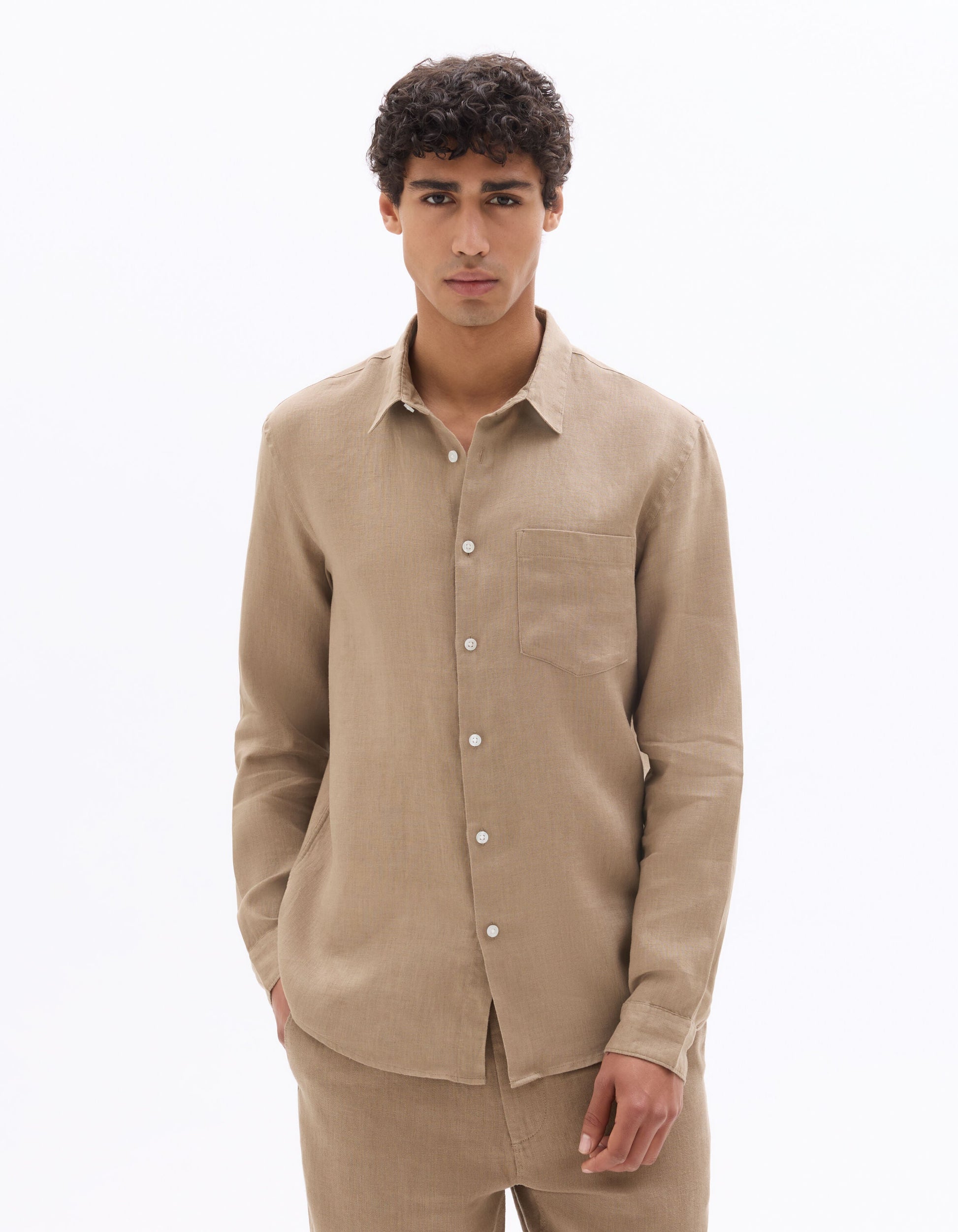 100% Linen Regular Fit Shirt Celio