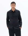 Black Regular Fit 100% Linen Shirt Celio