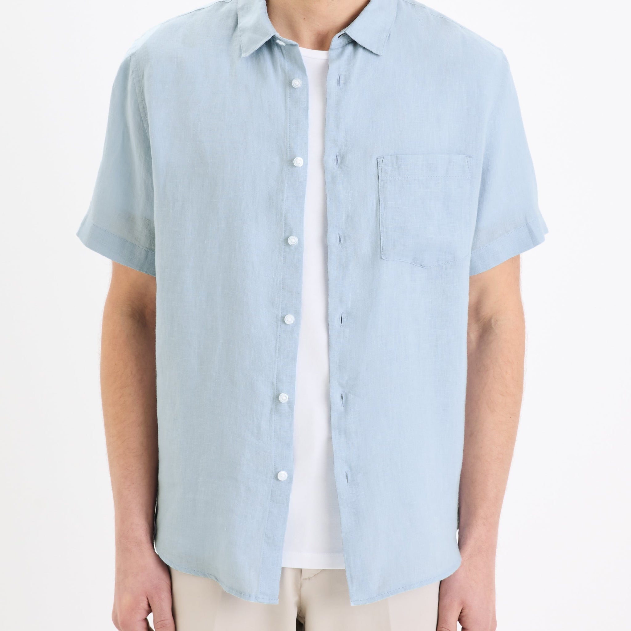 Damarlin Light Blue Short Sleeves Shirt Celio