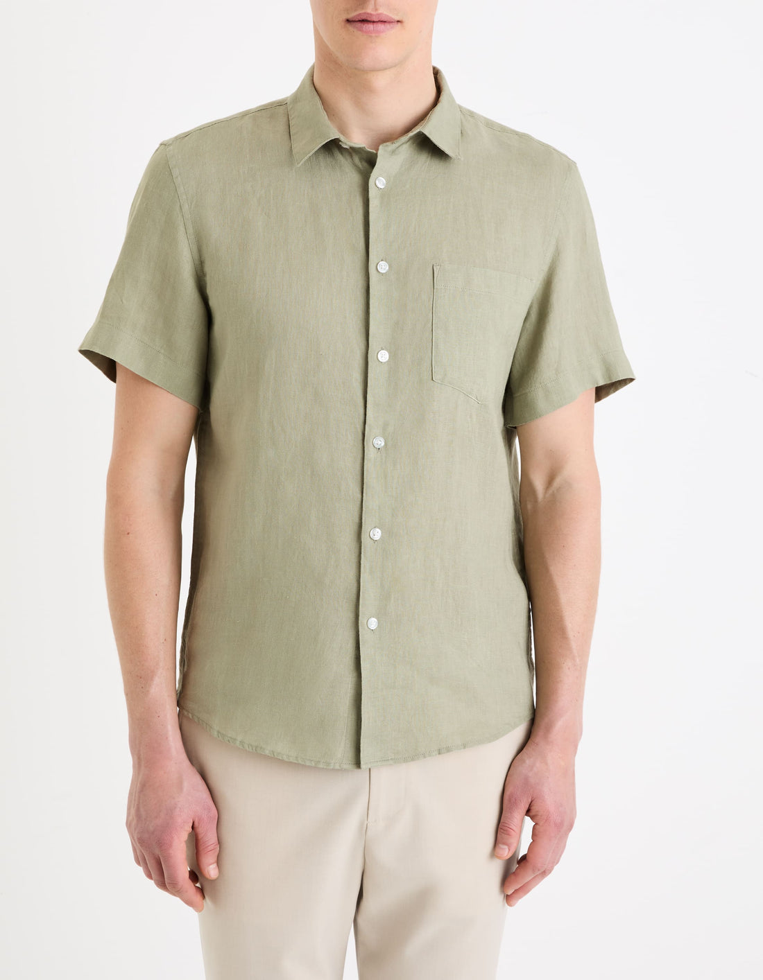 Damarlin Vert Sauge Short Sleeves Shirt Celio
