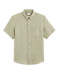 Regular Fit 100% Linen Short Sleeve Shirt Celio