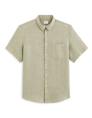 Regular Fit 100% Linen Short Sleeve Shirt Celio