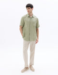 Regular Fit 100% Linen Short Sleeve Shirt Celio