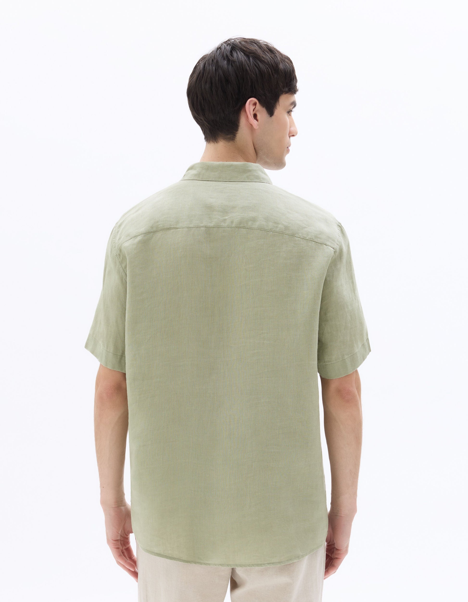 Regular Fit 100% Linen Short Sleeve Shirt Celio