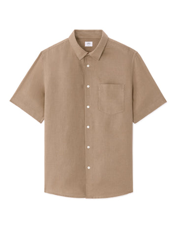 Regular fit 100% linen short-sleeve shirt Celio