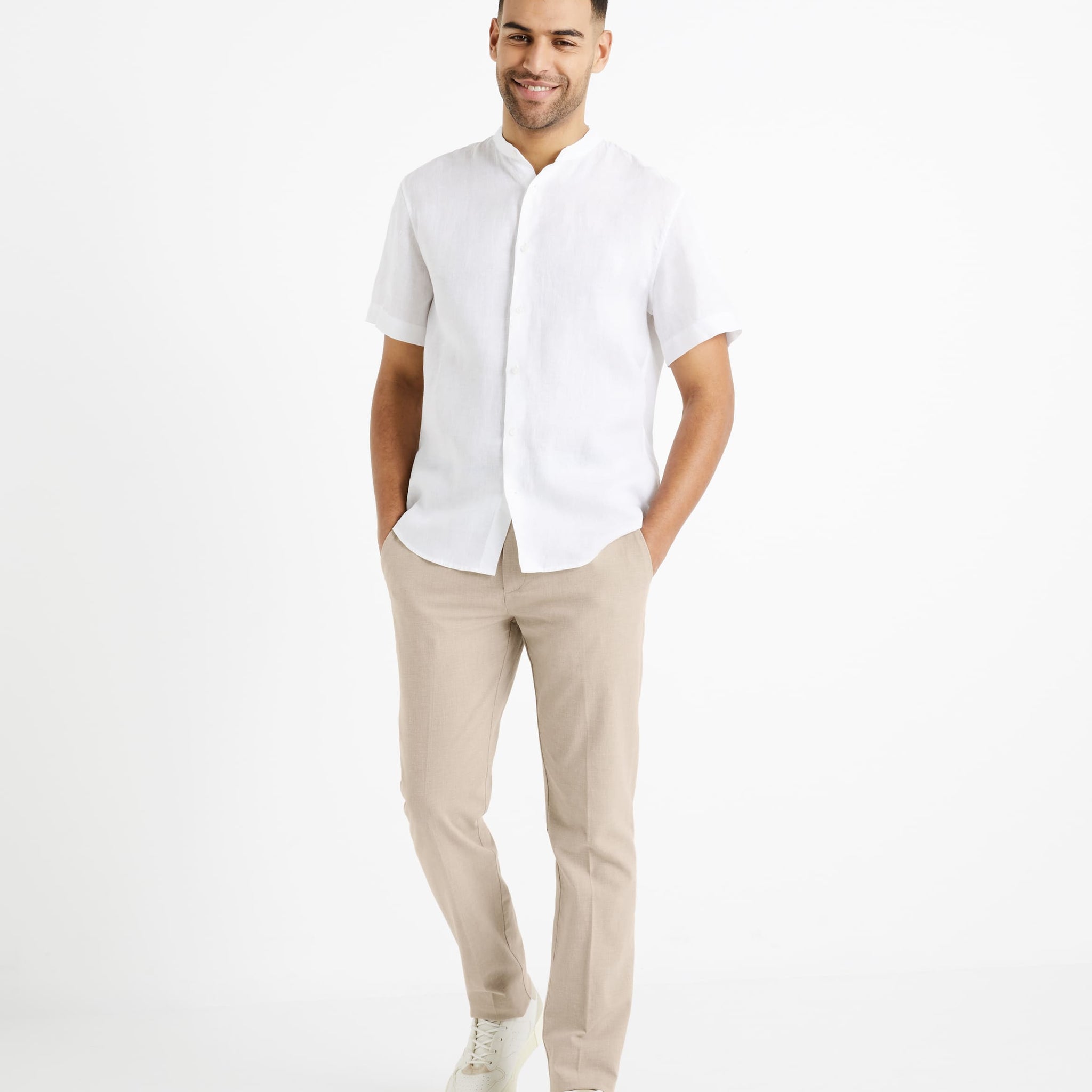 Damaopoc White Short Sleeves Shirt Celio