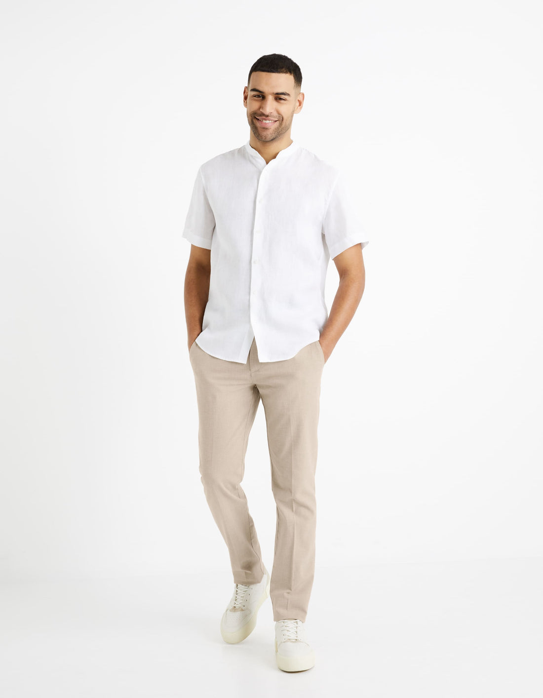 Damaopoc White Short Sleeves Shirt Celio