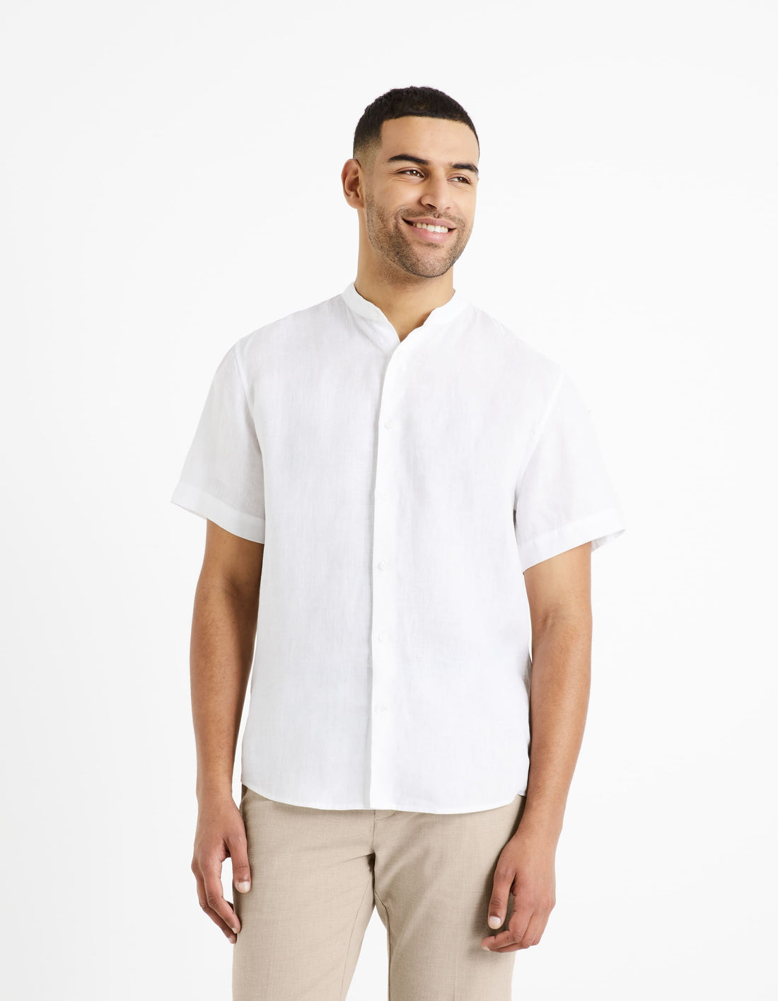 Damaopoc White Short Sleeves Shirt Celio