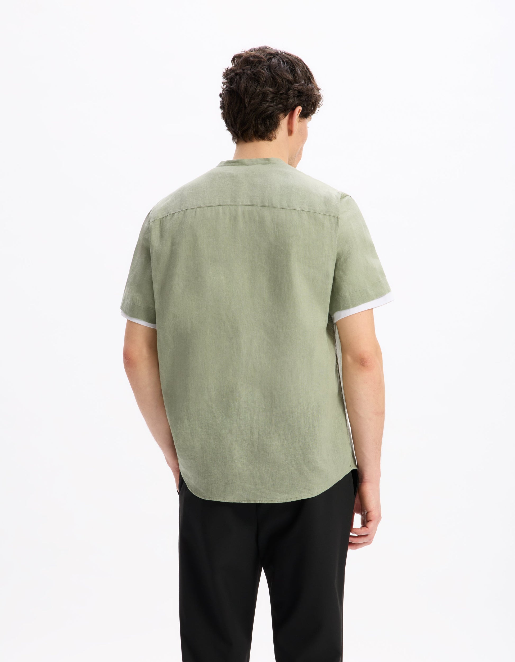Chemise MC lin COL MAO