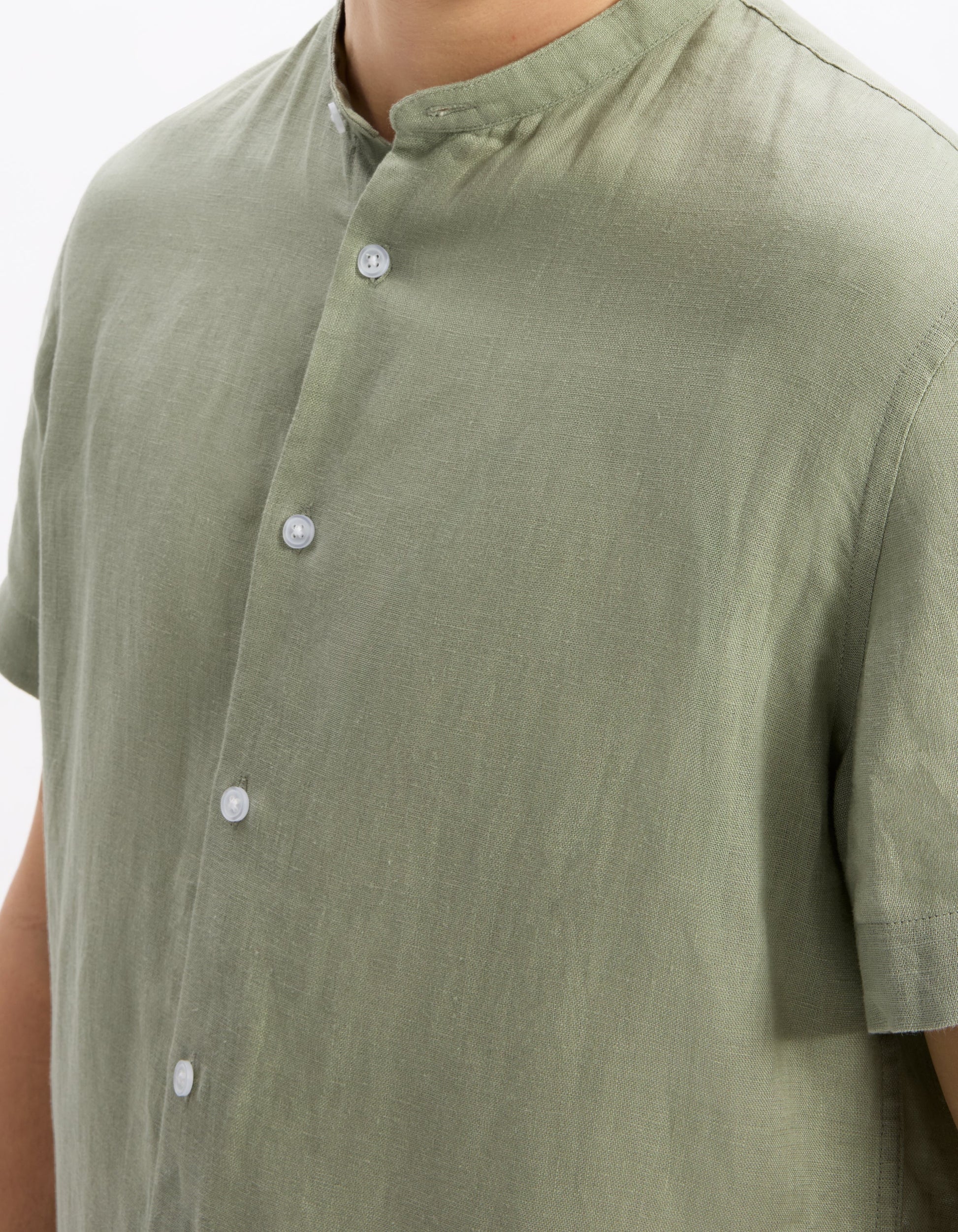 Damaopoc Vert Sauge Short Sleeves Shirt Celio