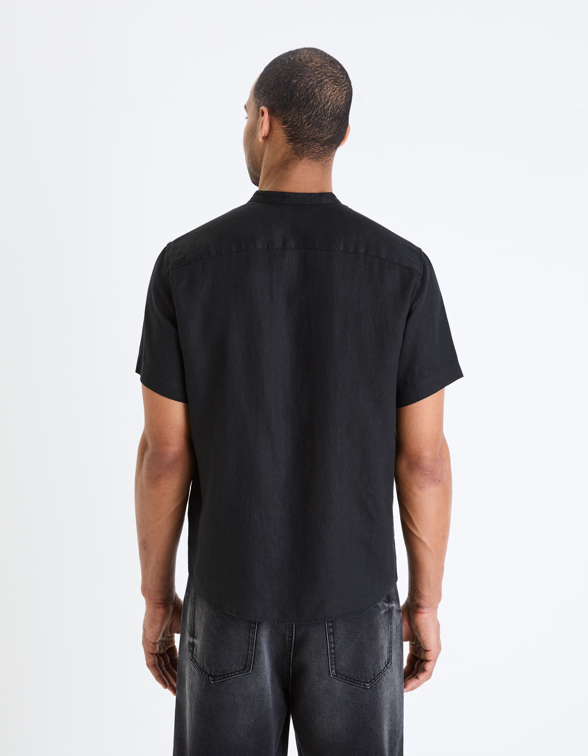 Damaopoc Black Short Sleeves Shirt Celio