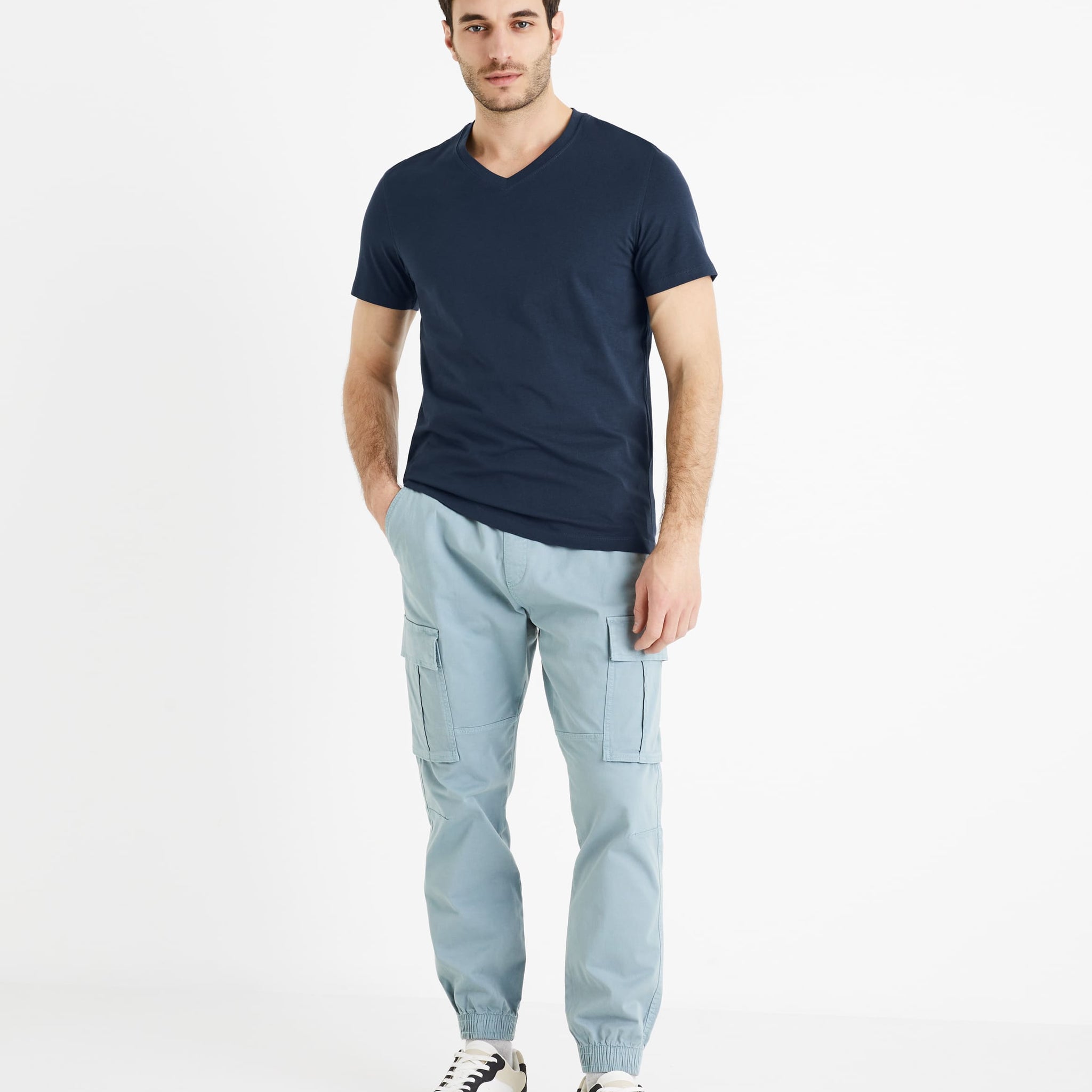 Debasev Navy Blue Short Sleeves Tshirt Celio