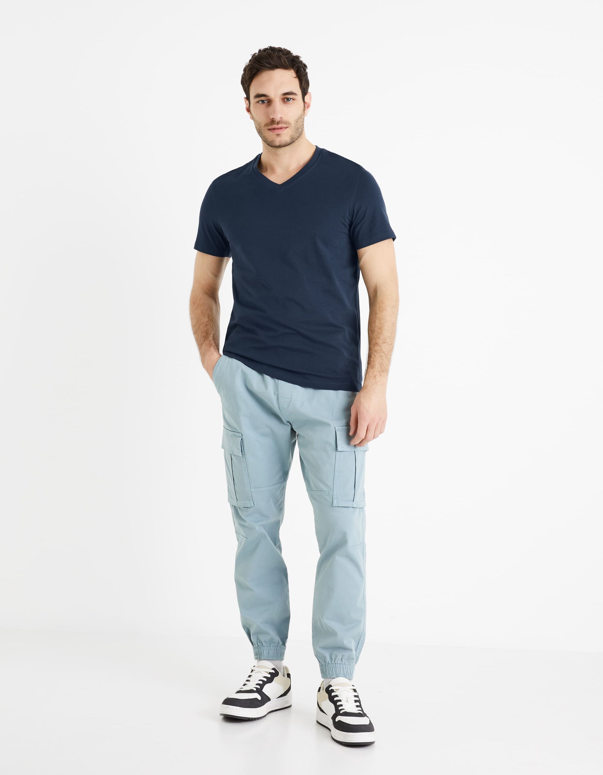 Debasev Navy Blue Short Sleeves Tshirt Celio