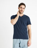 Debasev Navy Blue Short Sleeves Tshirt Celio