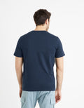 Debasev Navy Blue Short Sleeves Tshirt Celio