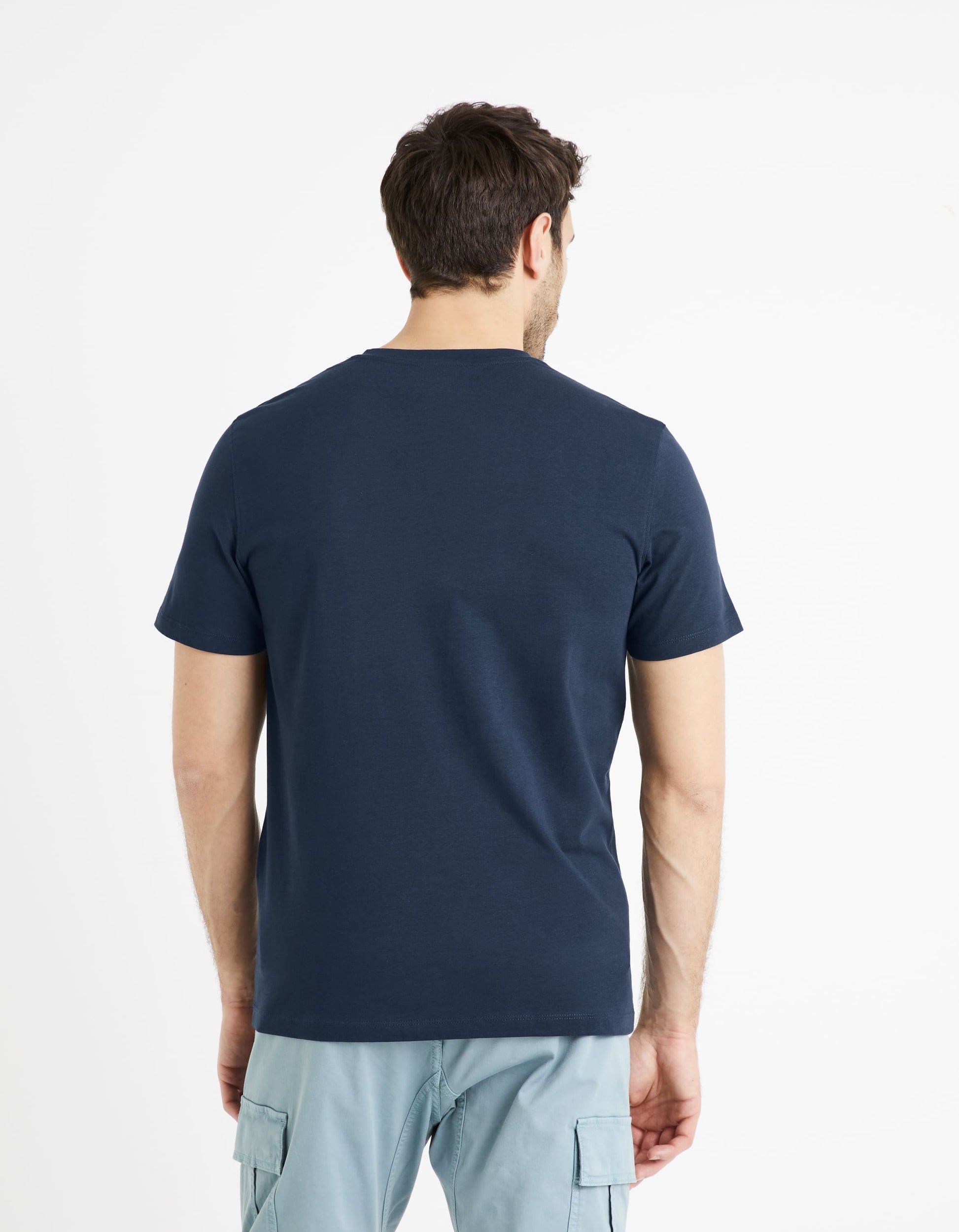 Debasev Navy Blue Short Sleeves Tshirt Celio