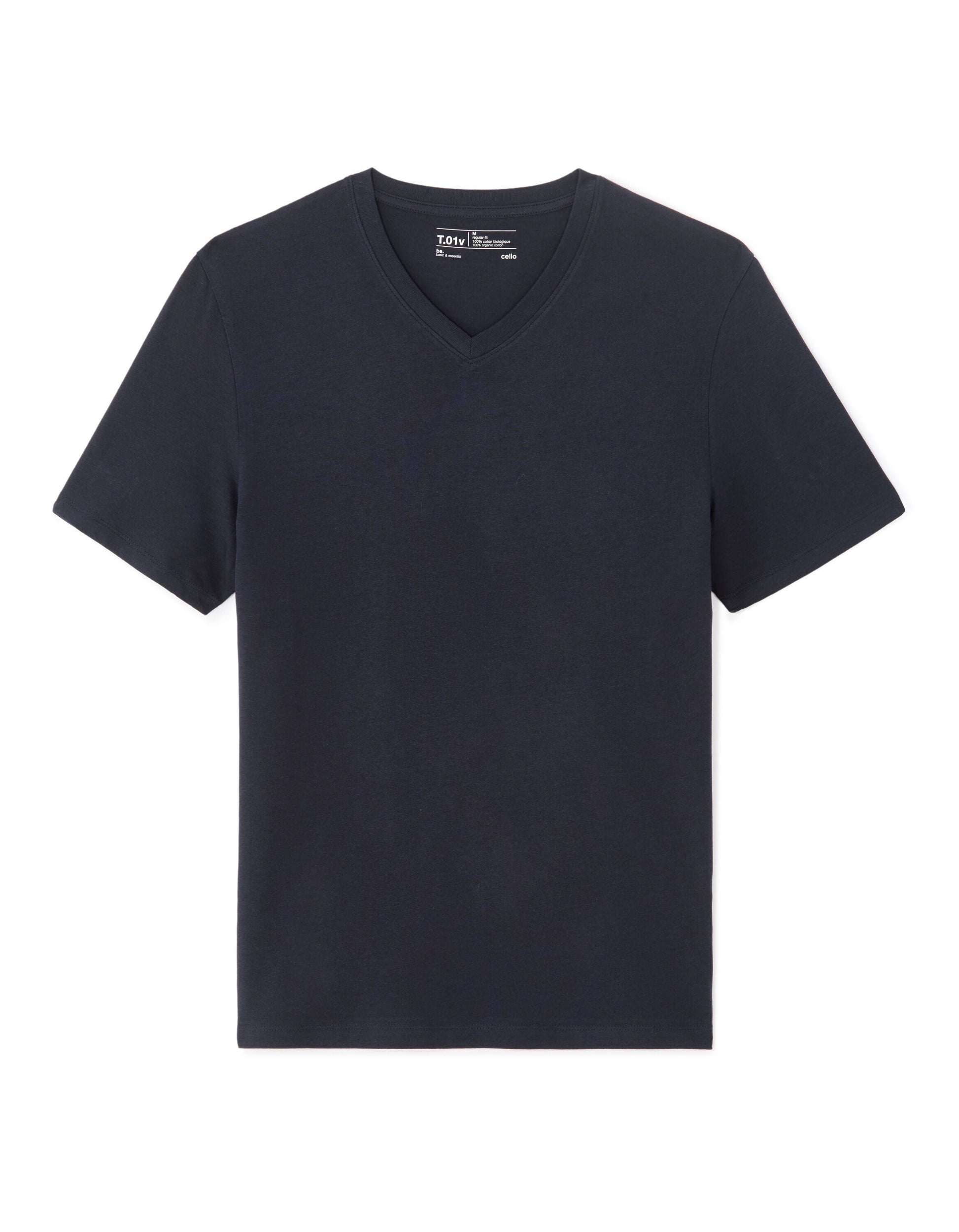 Regular Fit V-Neck T-Shirt, 100% Cotton Celio