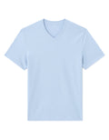 Medium Blue Regular Fit V-Neck 100% Cotton T-Shirt Celio