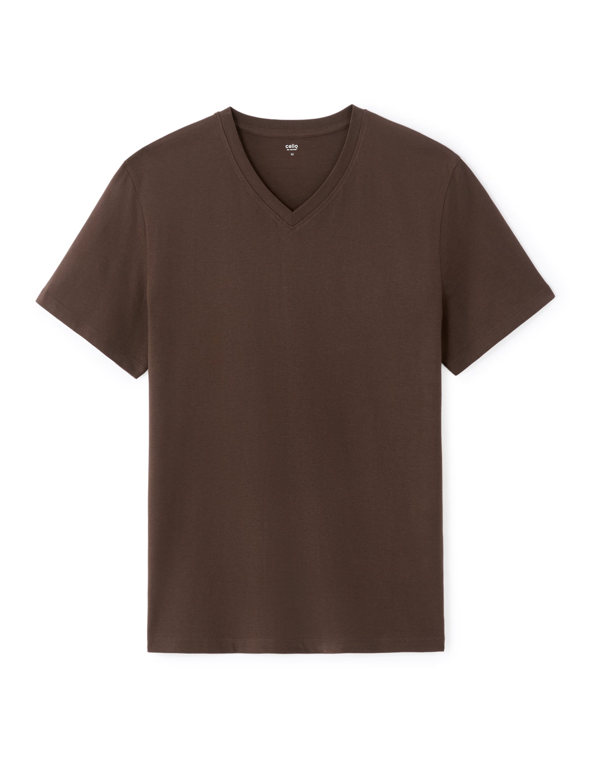 Regular Fit V-neck 100% Cotton T-shirt Celio