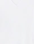 White Regular Fit V-Neck 100% Cotton T-shirt Celio