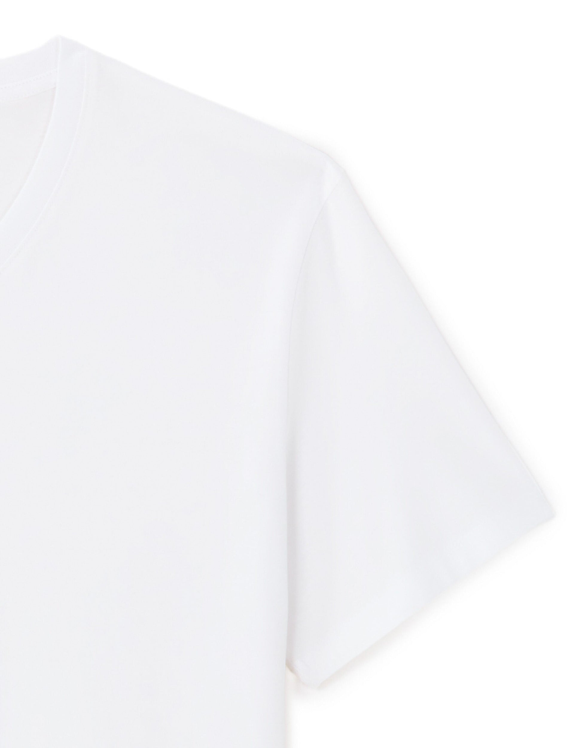 White Regular Fit V-Neck 100% Cotton T-shirt Celio