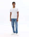 White Regular Fit V-Neck 100% Cotton T-shirt Celio