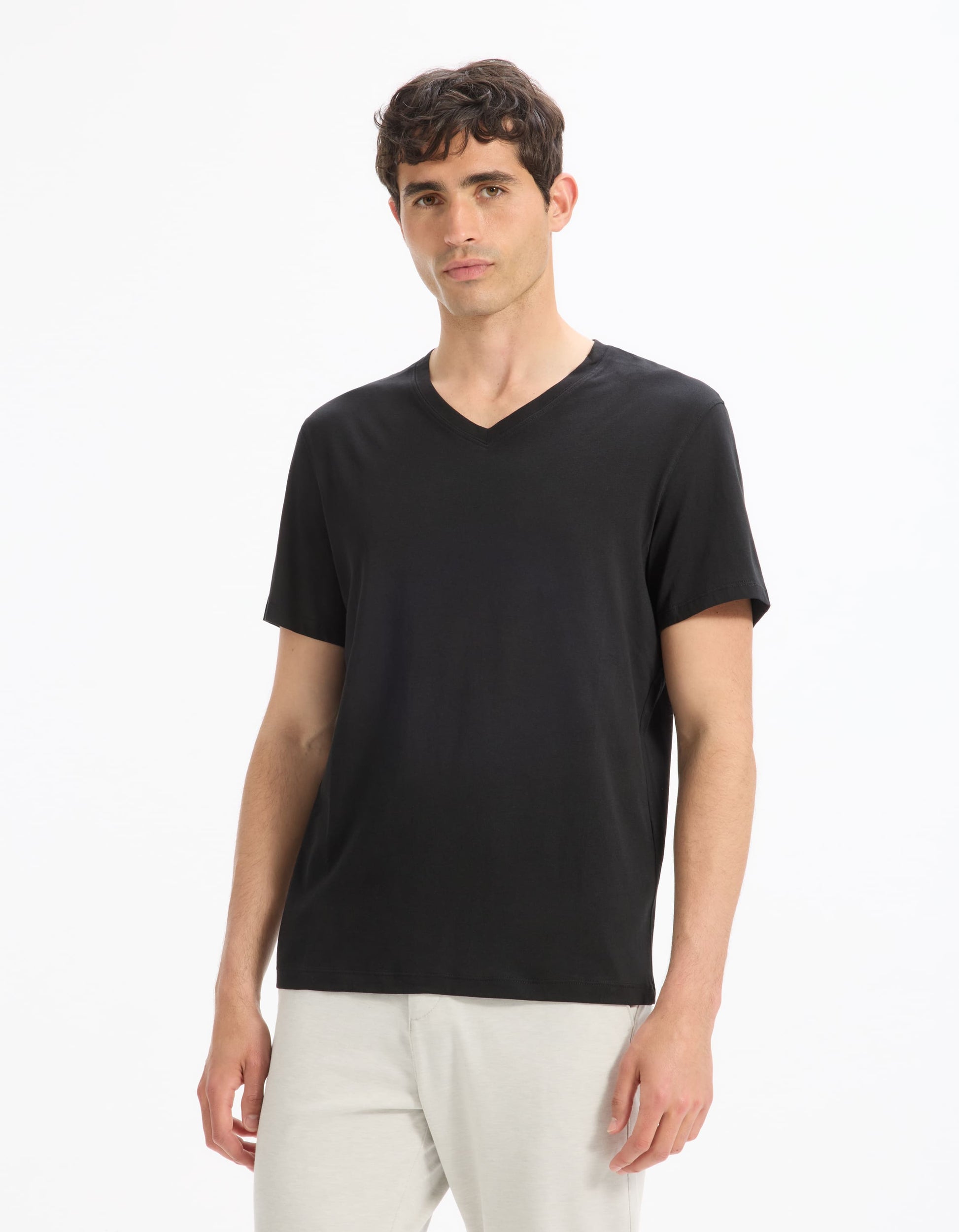 Debasev Black Short Sleeves Tshirt Celio