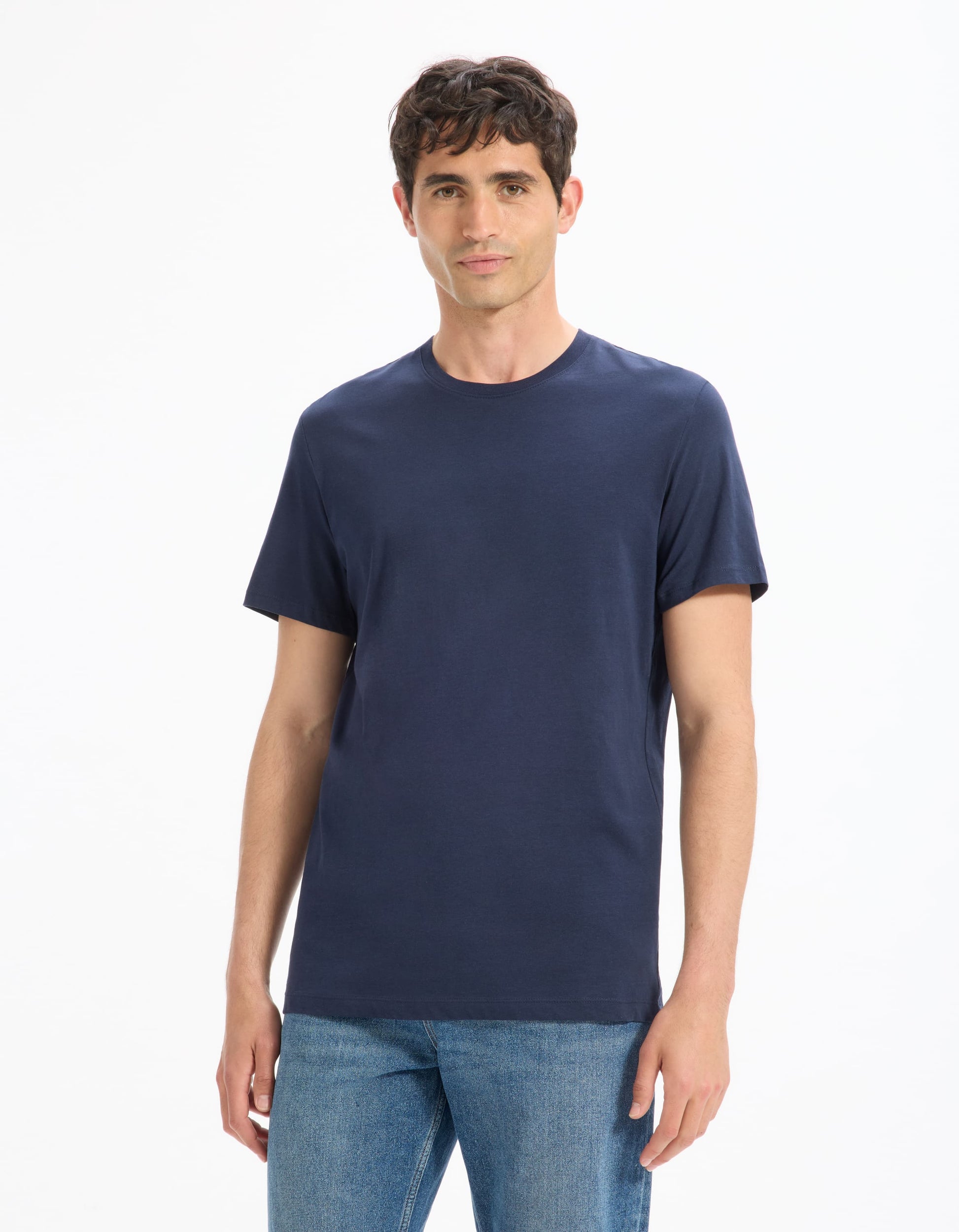 Tebase Navy Blue Short Sleeves Tshirt Celio