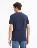 Tebase Navy Blue Short Sleeves Tshirt Celio