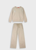 Children's Offwhite Tracksuit(Blouse,Trousers) For Girl Energiers